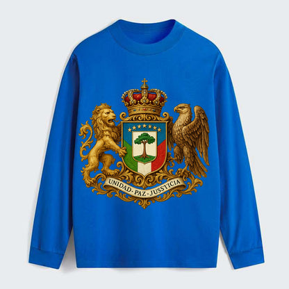 Equatorial Guinea Silk Cotton Tree Emblem - Classic Long Sleeve Shirt - Blue