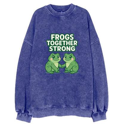 Frogs Together Strong 2 - Vintage Sweatshirt - Blue