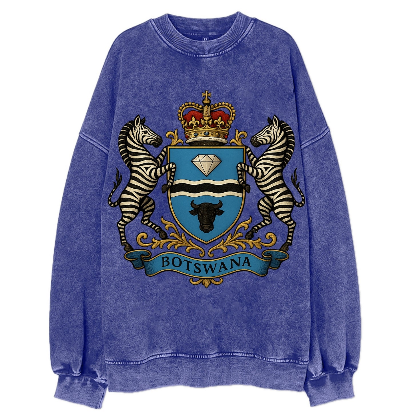 Botswana Heritage Badge  - Vintage Sweatshirt - Blue