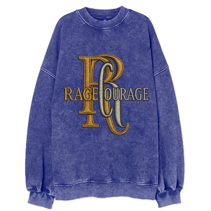 RAGE;COURAGE MODE Warrior Green Hat - Vintage Sweatshirt - Blue