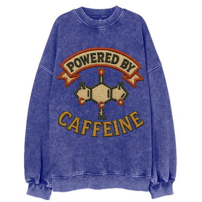 Powered By Caffeine  - Vintage Sweatshirt - Blue