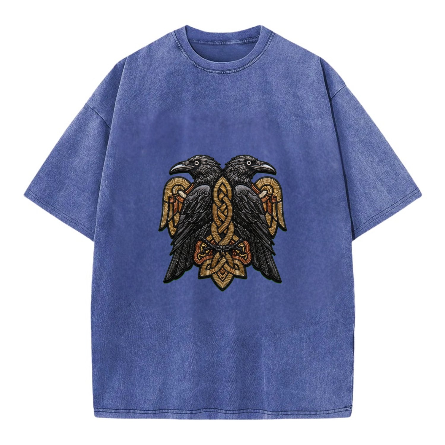 Odin's Ravens - Vintage T-shirt - Blue