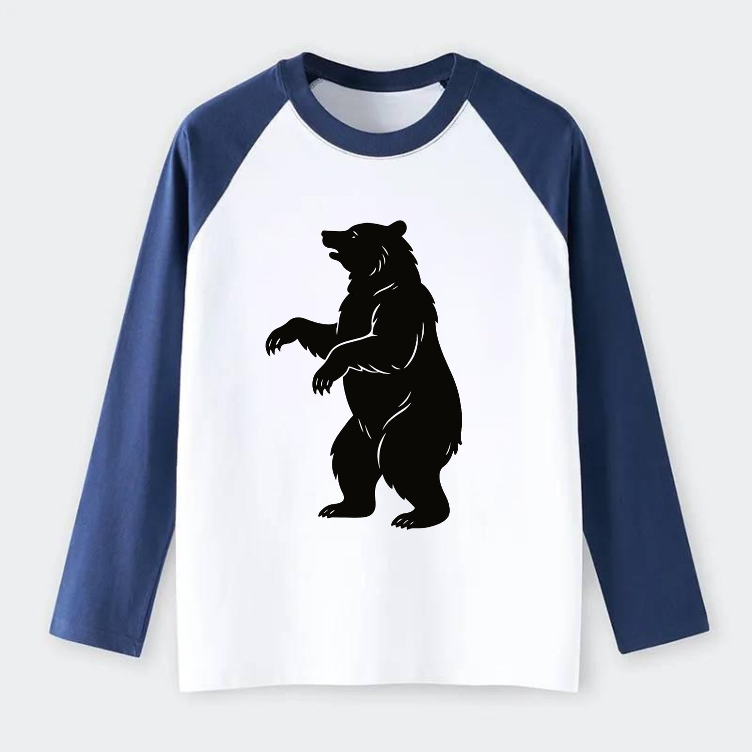 Bear standing on hind legs - Raglan Long Sleeve T-Shirt - Blue