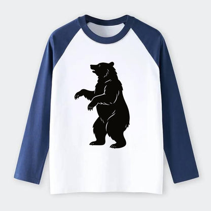 Bear standing on hind legs - Raglan Long Sleeve T-Shirt - Blue