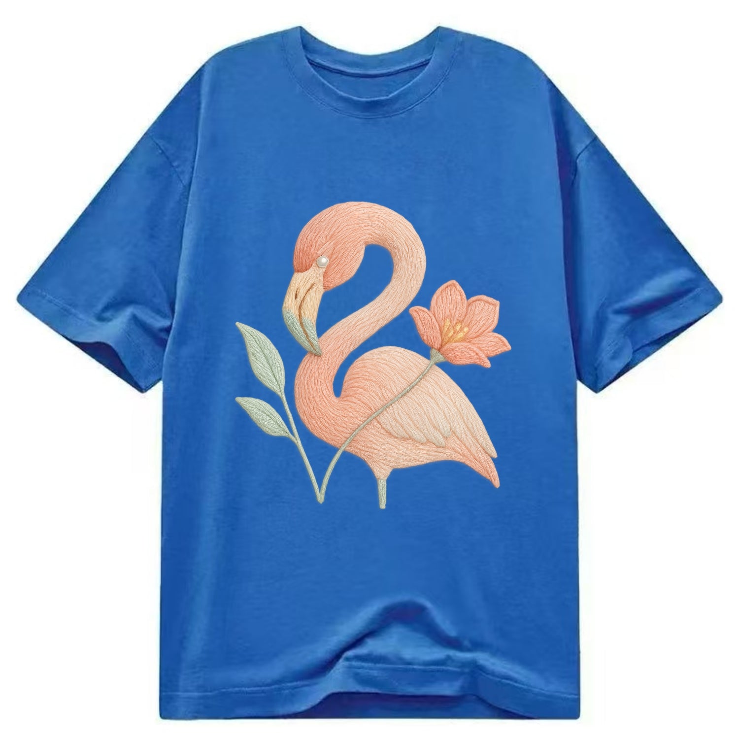 Peach Flamingo - Classic T-shirt - Blue