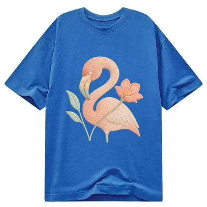 Peach Flamingo - Classic T-shirt - Blue