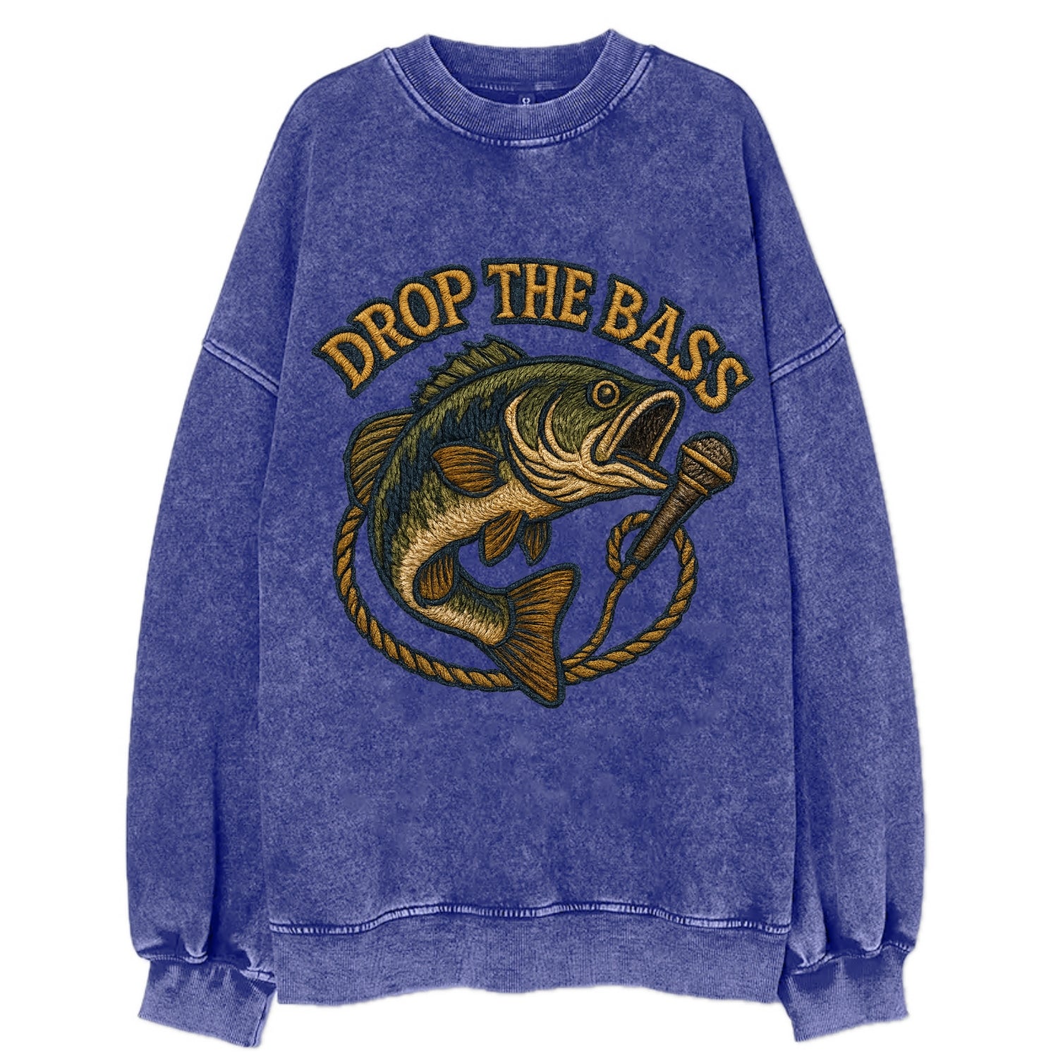Drop The Bass  - Vintage Sweatshirt - Blue