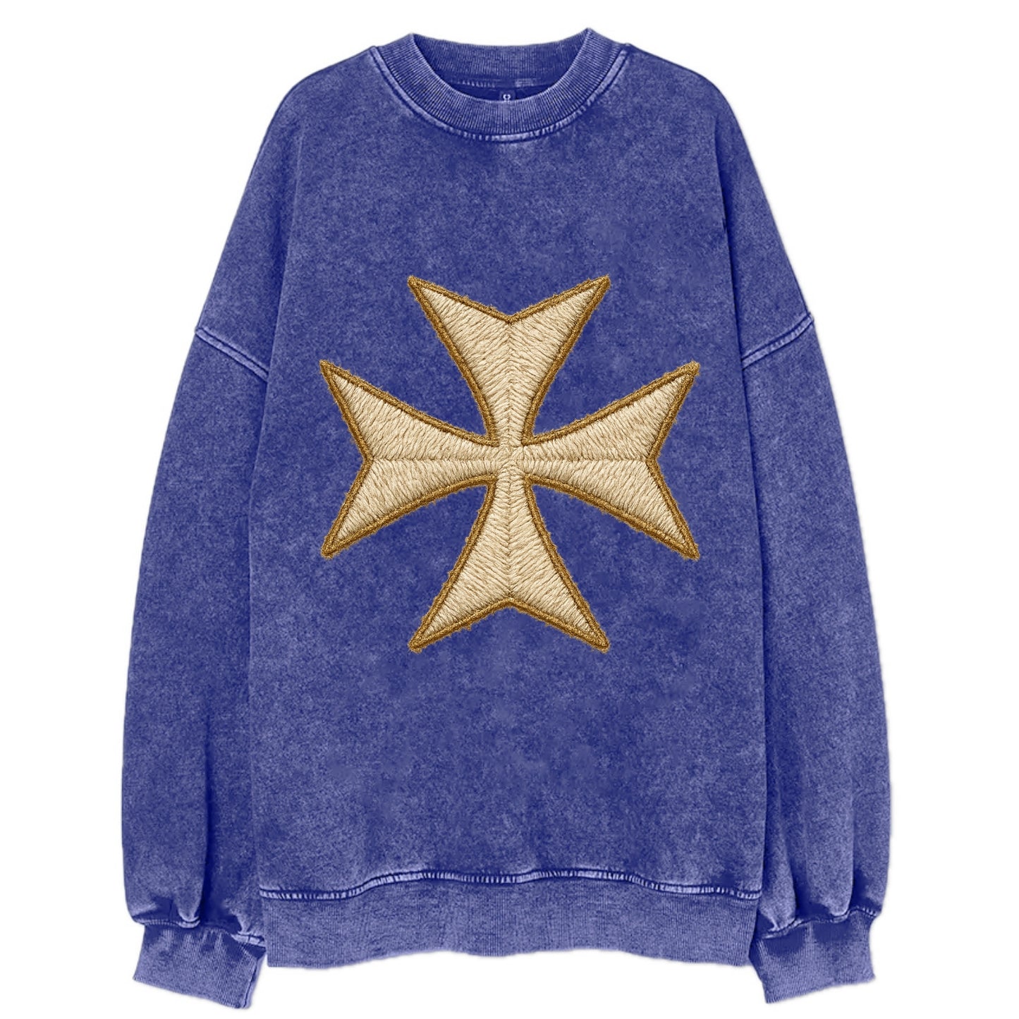 Hospitaller Cross  - Vintage Sweatshirt - Blue