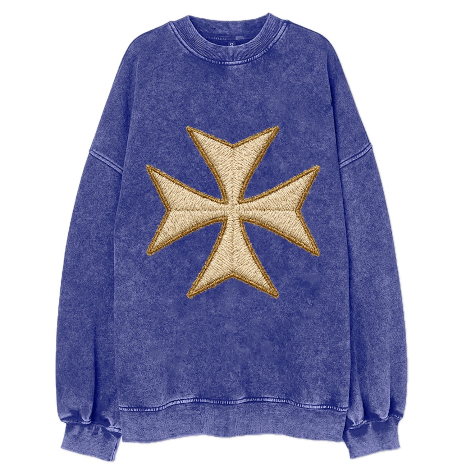 Hospitaller Cross  - Vintage Sweatshirt - Blue