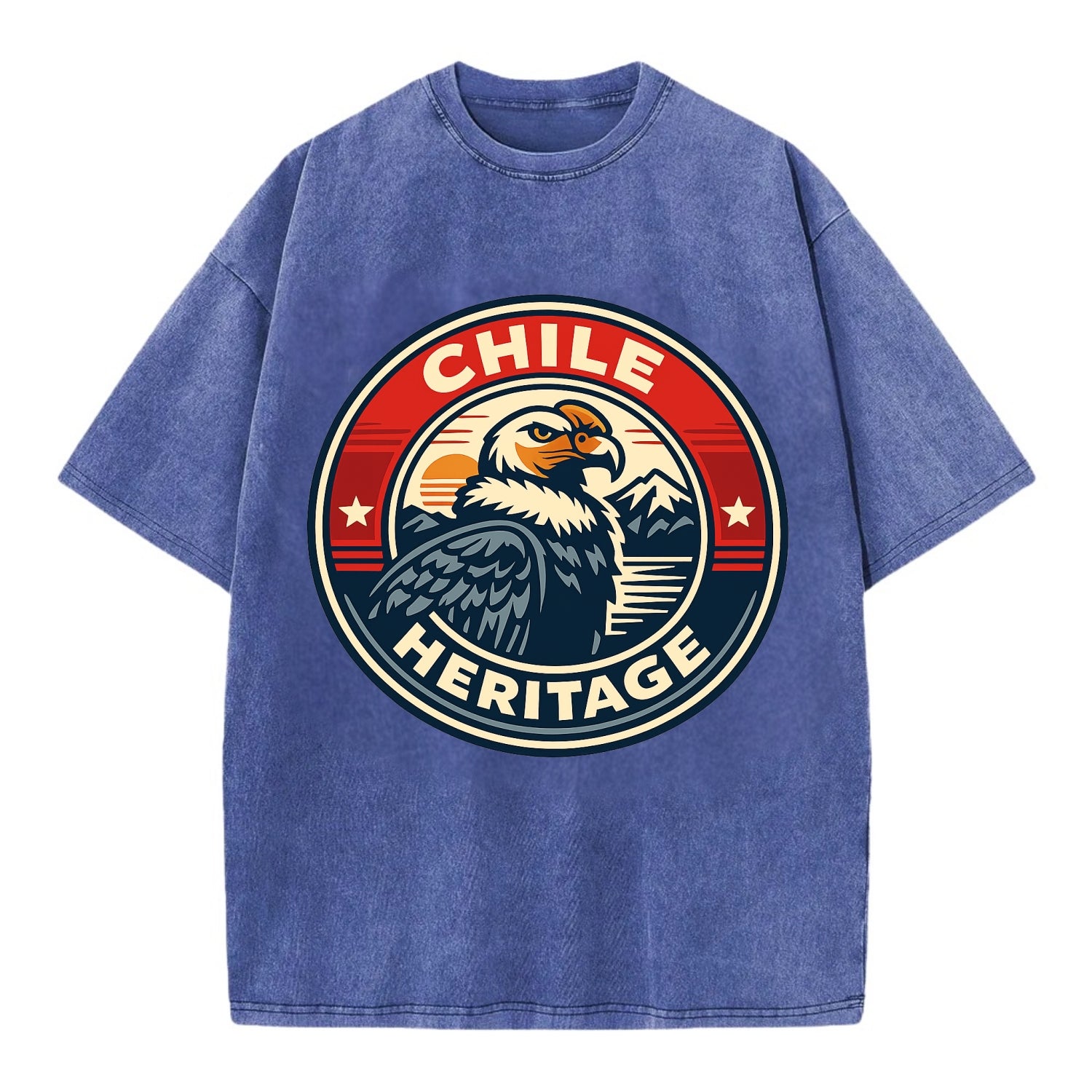 Andean Spirit Emblem - Vintage T-shirt - Blue
