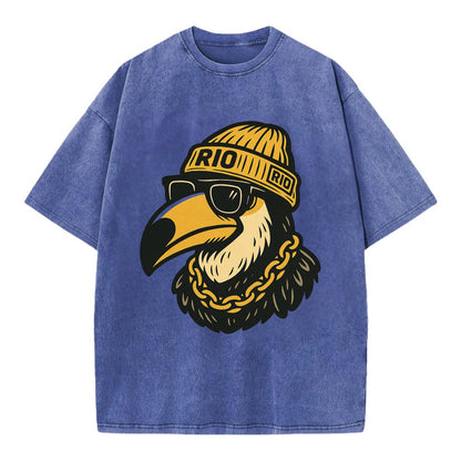 Rio Toucan - Vintage T-shirt - Blue