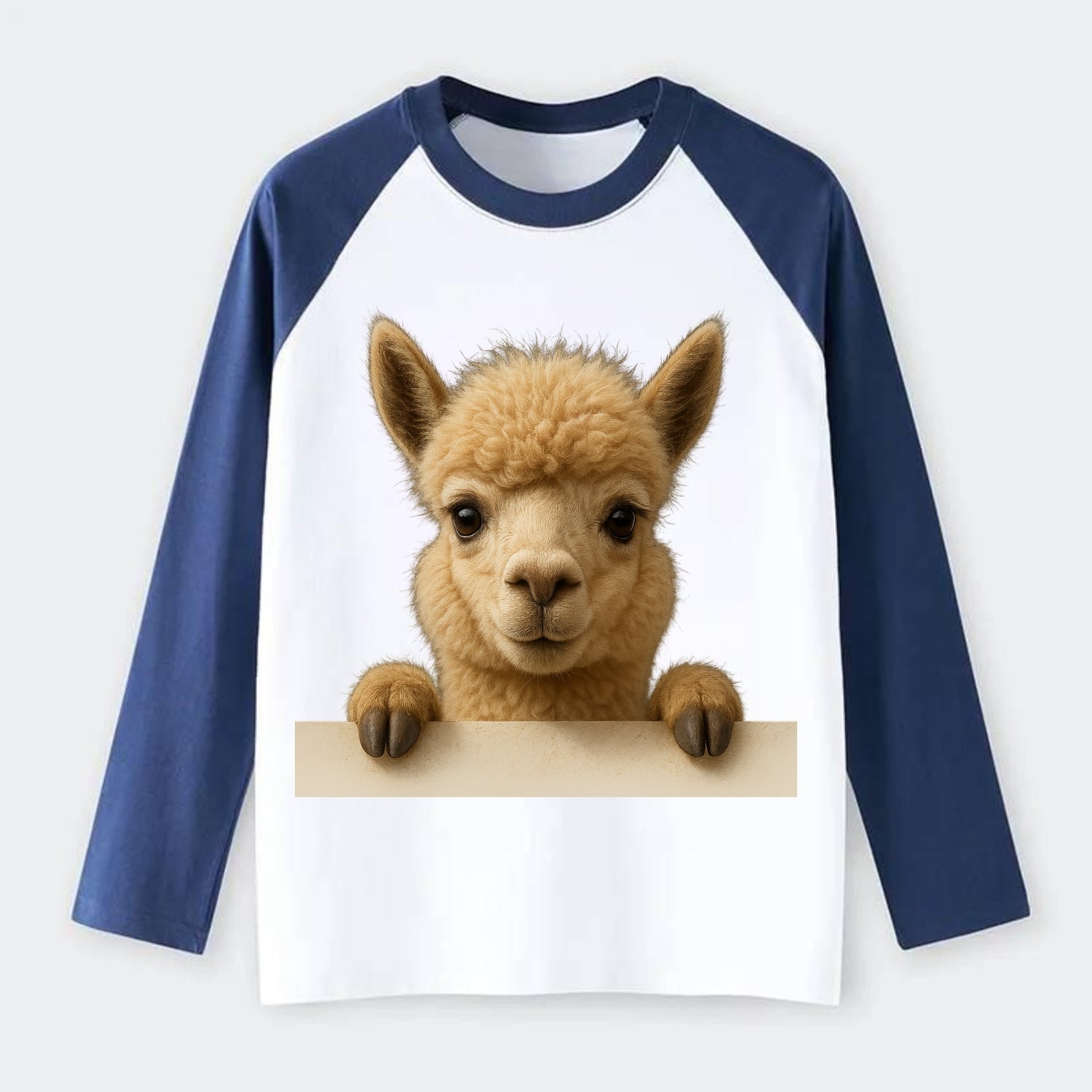 Alpaca  - Raglan Long Sleeve T-Shirt - Blue