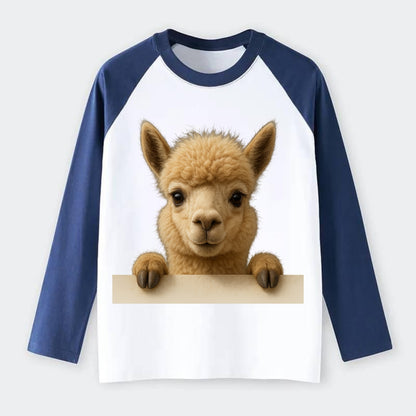 Alpaca  - Raglan Long Sleeve T-Shirt - Blue