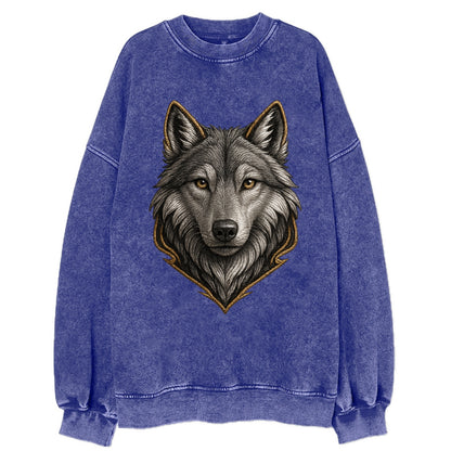Wolf Totem  - Vintage Sweatshirt - Blue