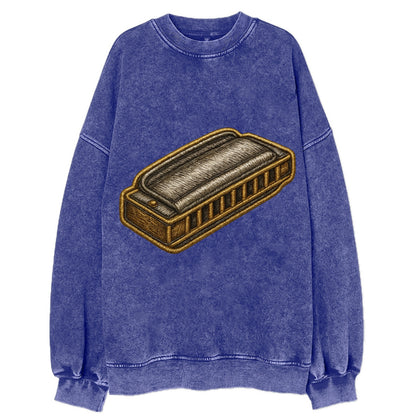Harmonica  - Vintage Sweatshirt - Blue