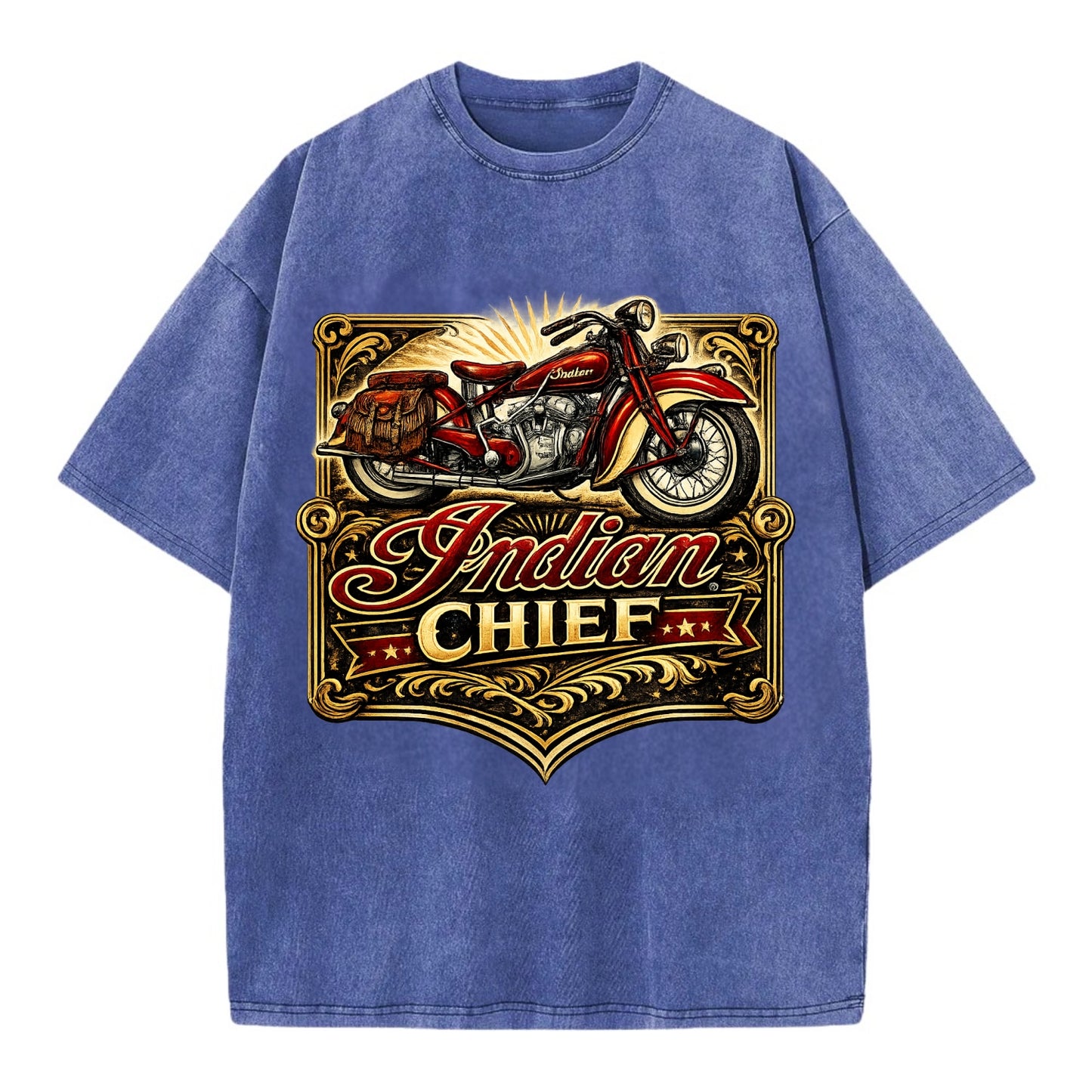 Classic Indian Chief - Vintage T-shirt - Blue