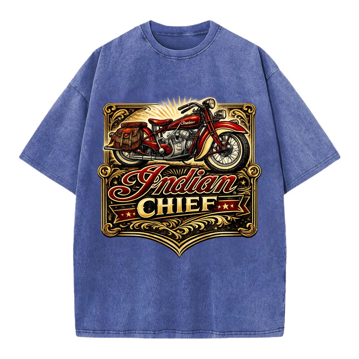 Classic Indian Chief - Vintage T-shirt - Blue