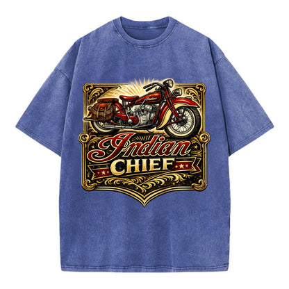 Classic Indian Chief - Vintage T-shirt - Blue