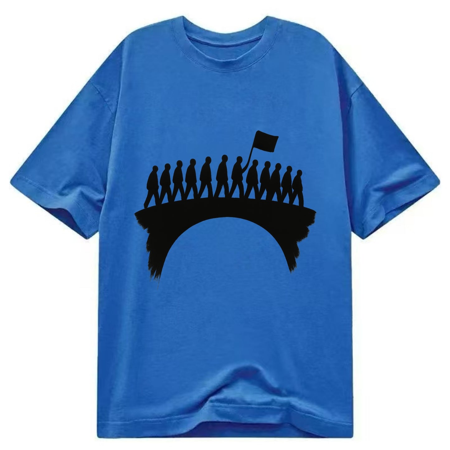 March on bridge silhouette - historic protest ink painting - Classic T-shirt - Blue
