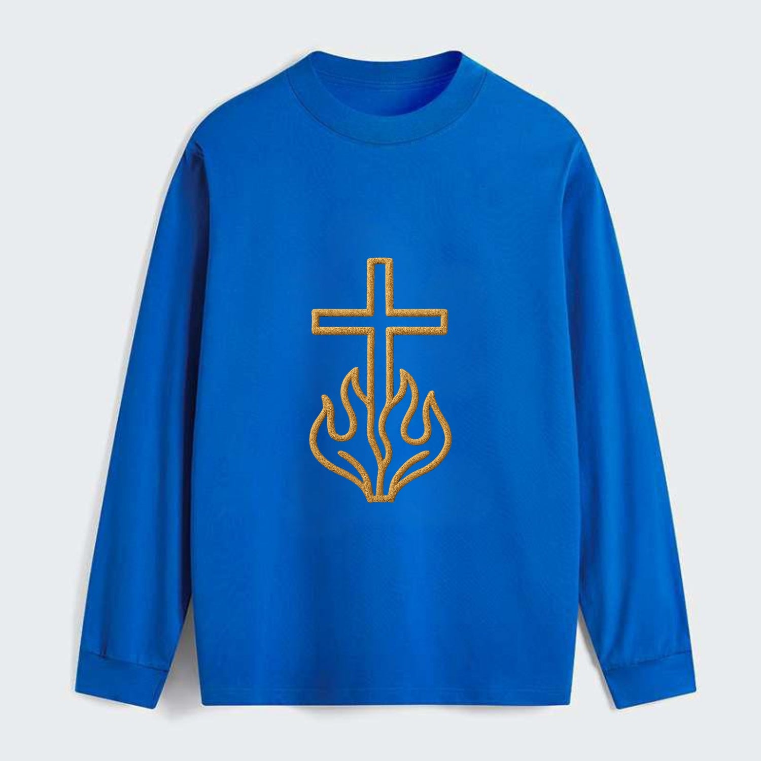 Burning Bush Cross  - Classic Long Sleeve Shirt - Blue