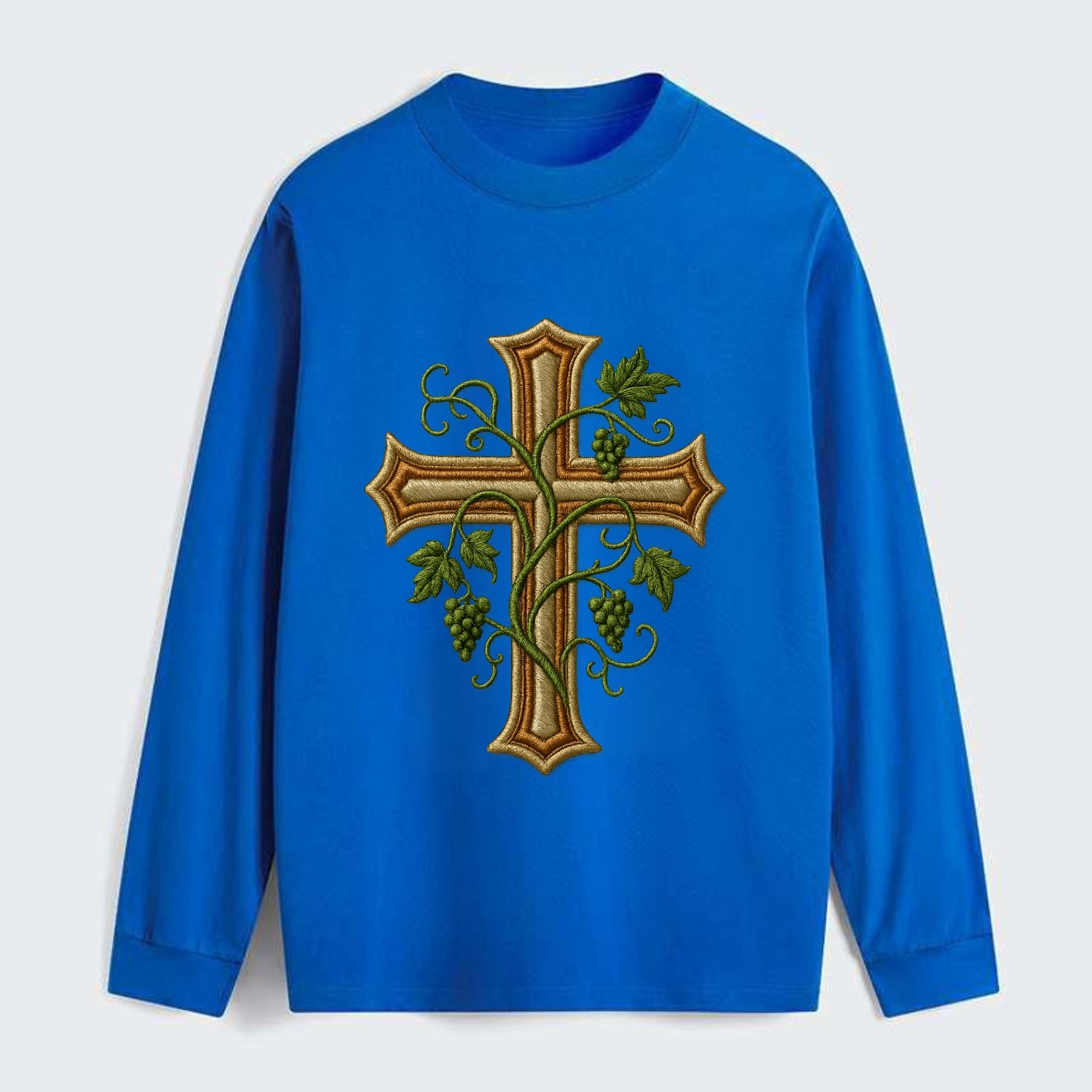 Vine Cross  - Classic Long Sleeve Shirt - Blue