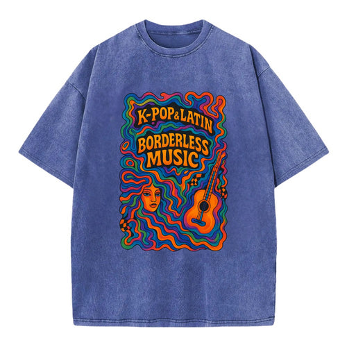 K-Pop and Latin fusion explosion - Borderless Music - cross-cultural sounds - Vintage T-shirt