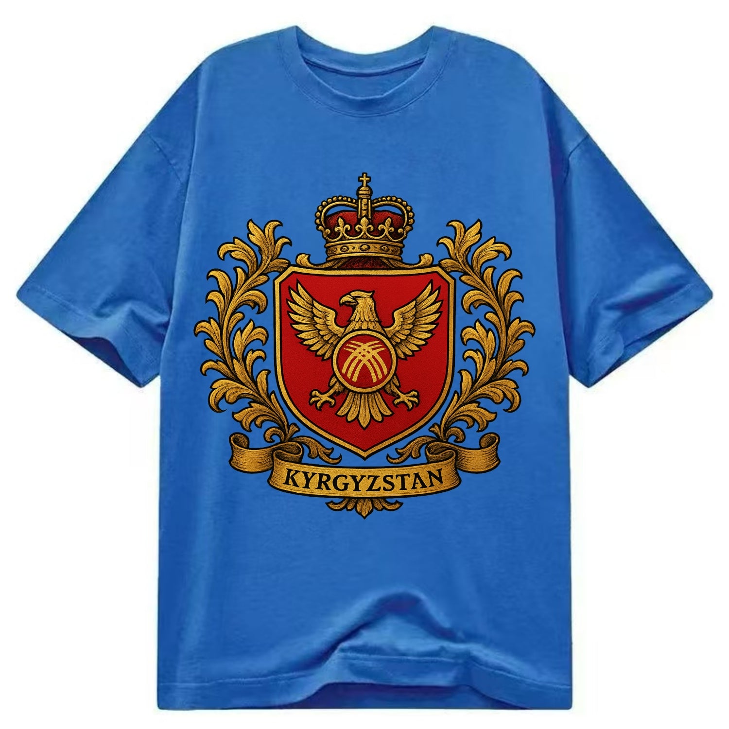 Kyrgyzstan Heritage Badge  - Classic T-shirt - Blue