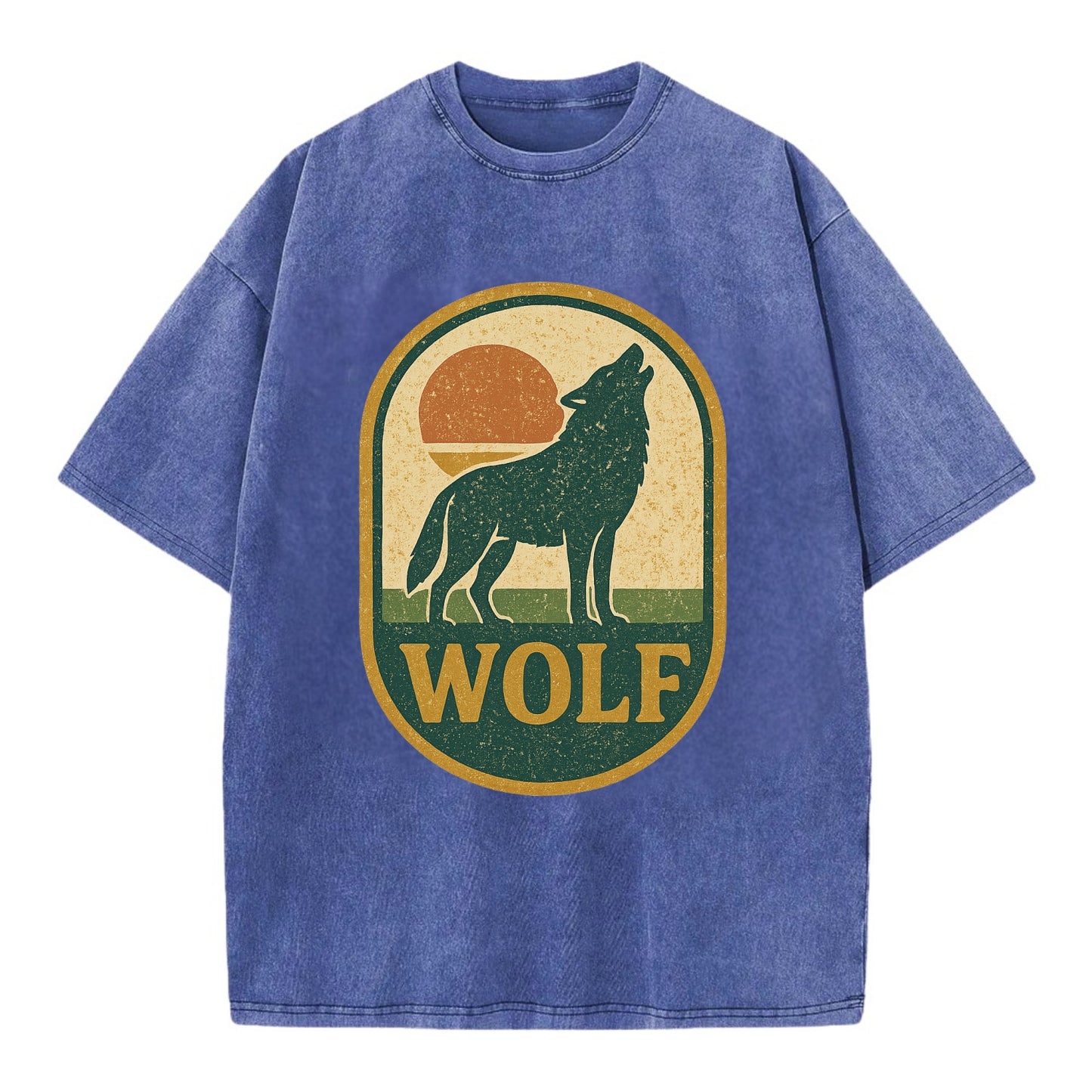 Carbon Fiber Wolf  - Vintage T-shirt - Blue