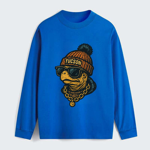 Tucson Desert Tortoise wearing Tucson beanie with pom pom and wayfarer - Classic Long Sleeve Shirt