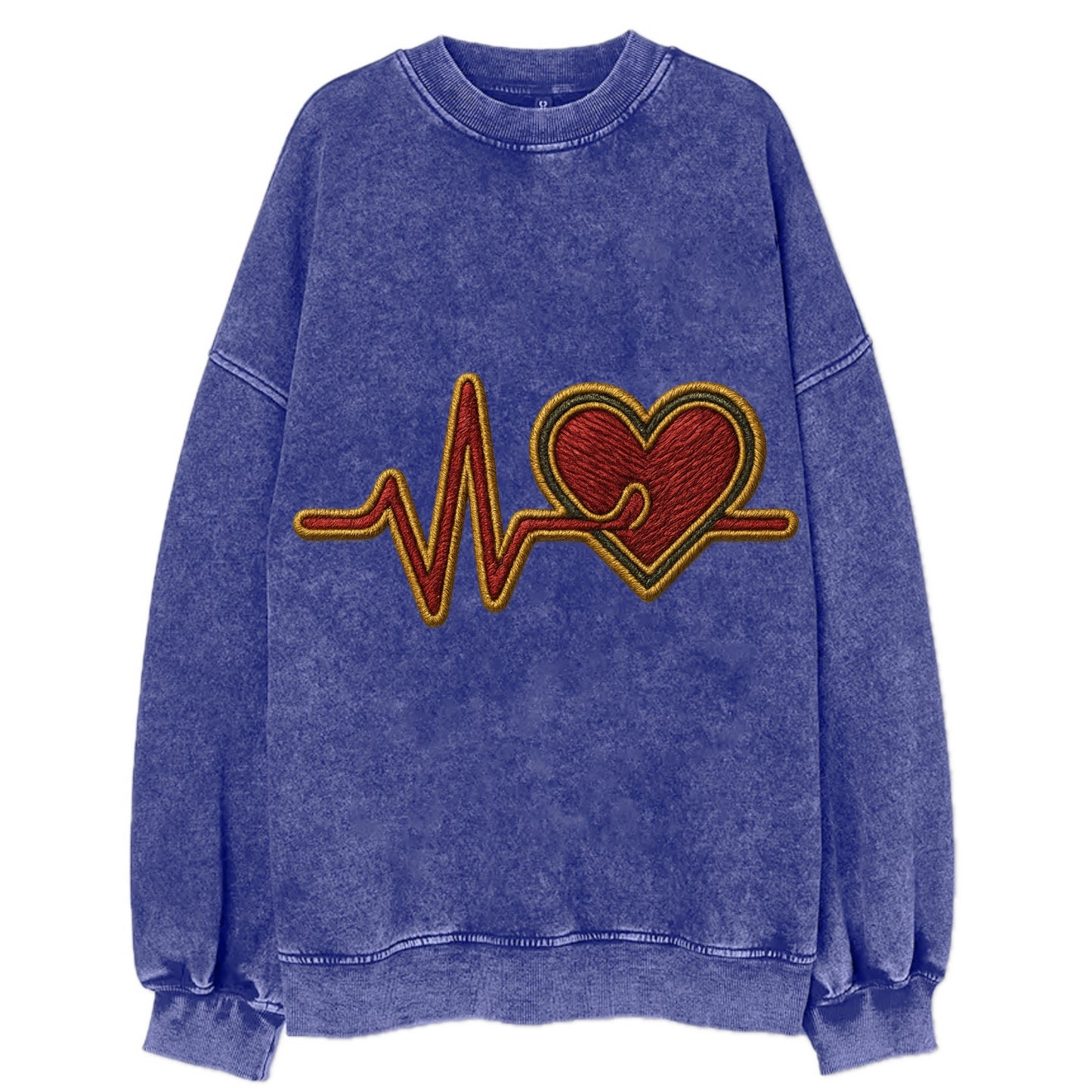 Heartbeat Line  - Vintage Sweatshirt - Blue