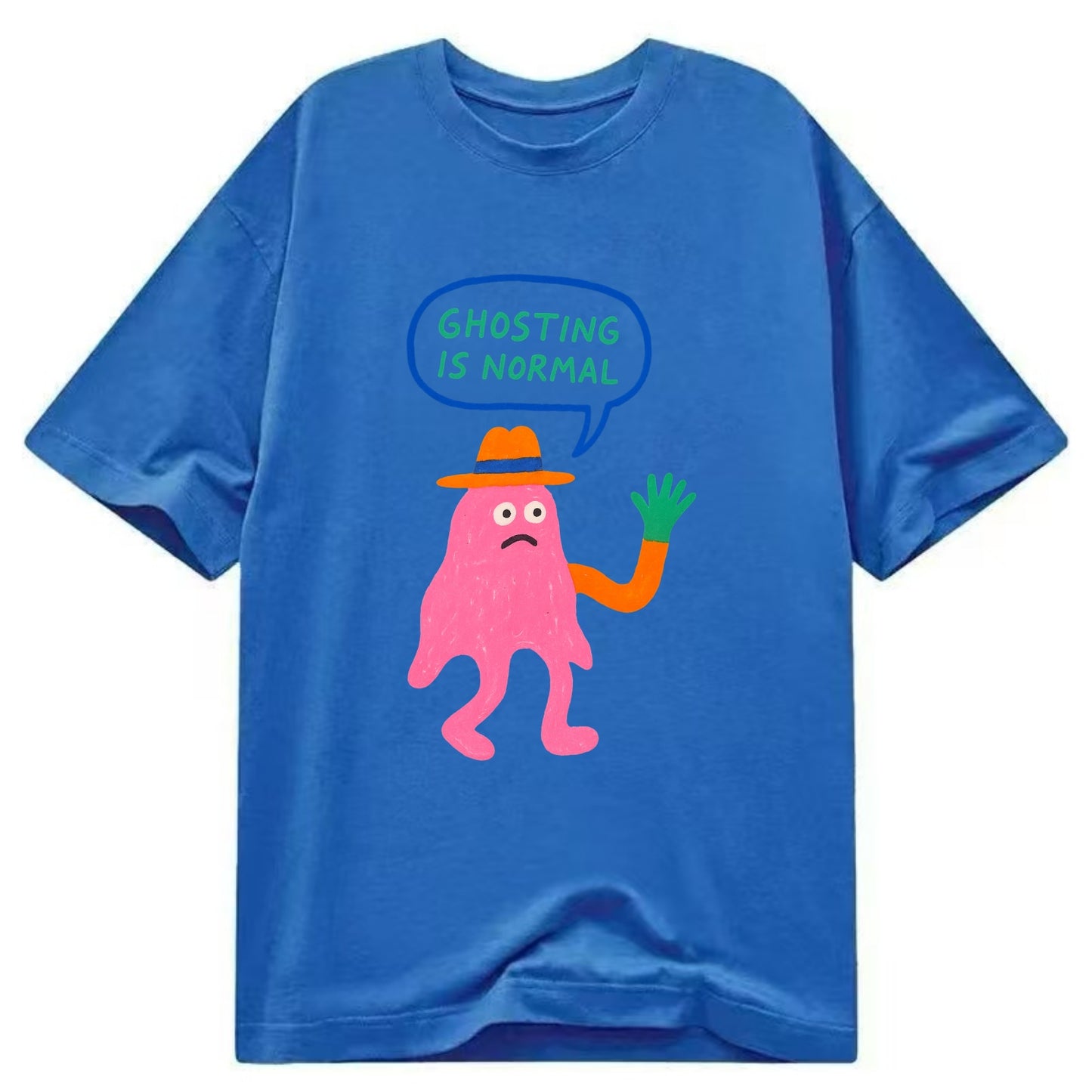 GHOSTING IS NORMAL | Transparent ghost texting - Classic T-shirt - Blue