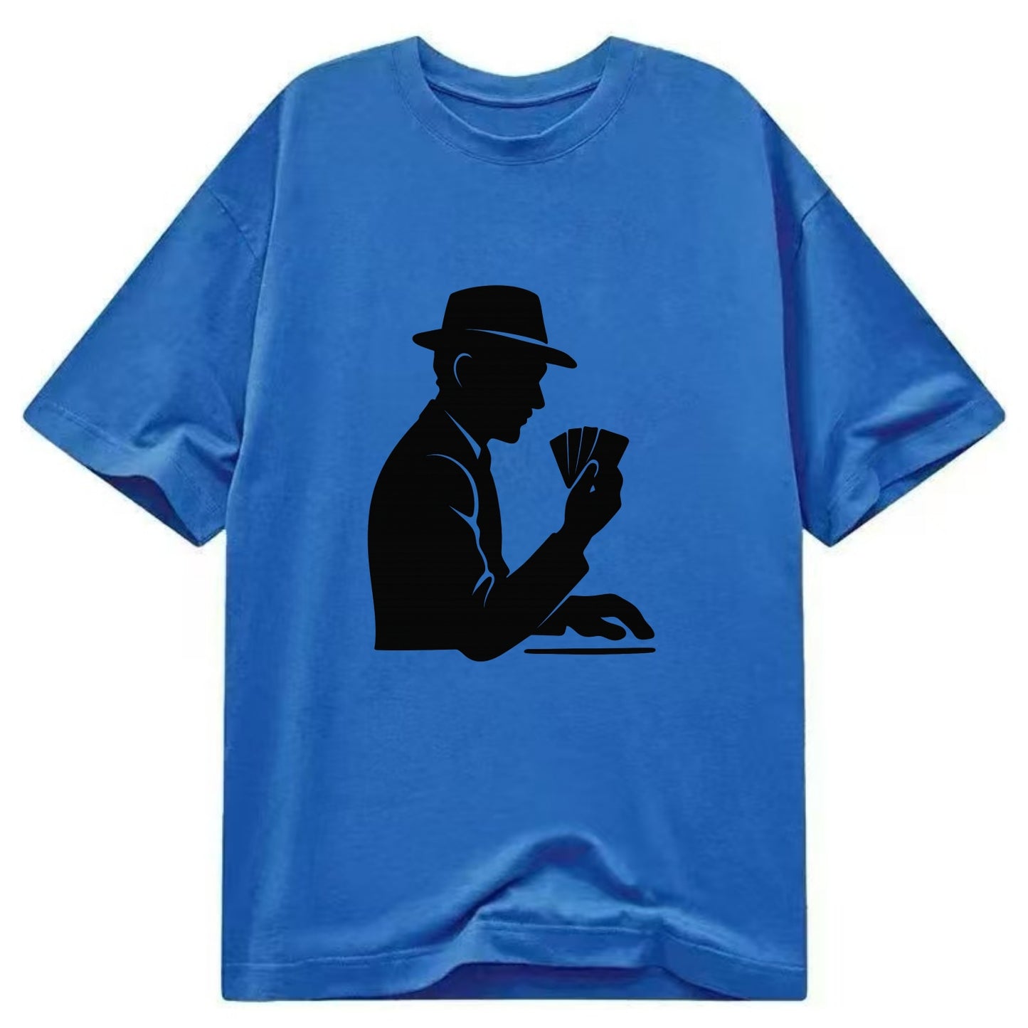 Poker player with cards close - Classic T-shirt - Blue