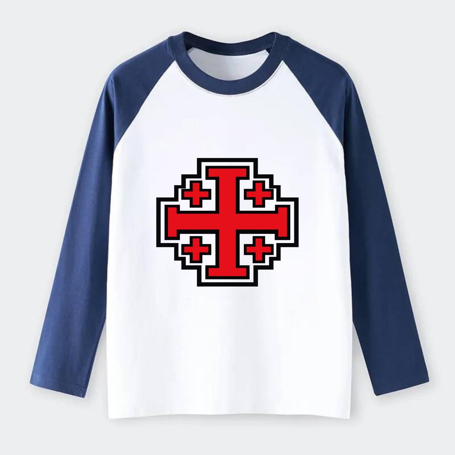 Heritage of Faith - Raglan Long Sleeve T-Shirt - Blue