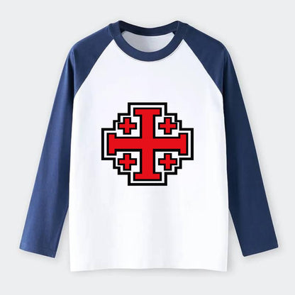 Heritage of Faith - Raglan Long Sleeve T-Shirt - Blue