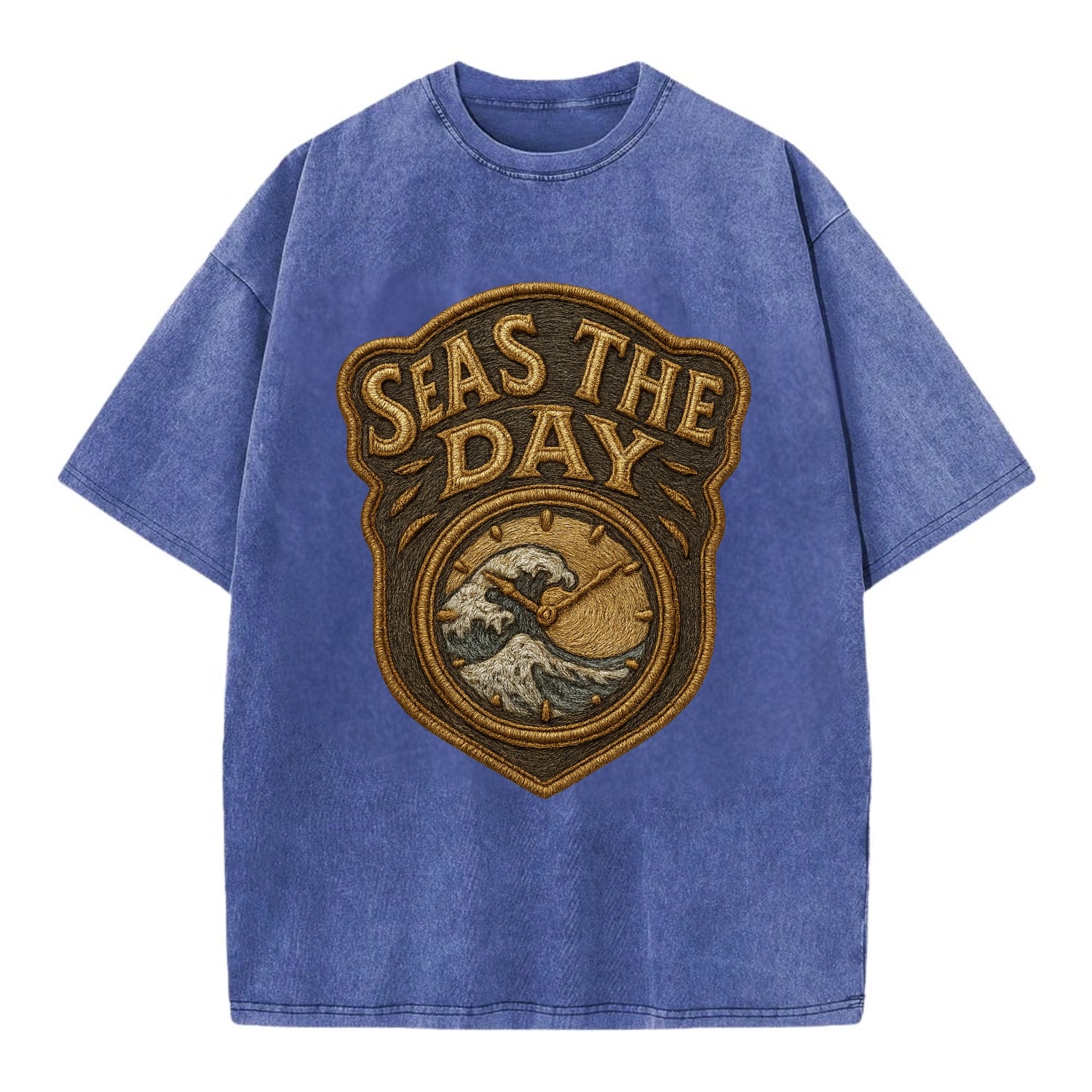 Seas The Day  - Vintage T-shirt - Blue