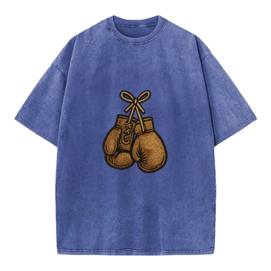 Boxing Gloves  - Vintage T-shirt - Blue