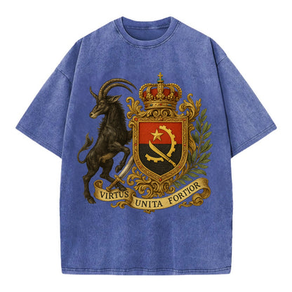 Angola Giant Sable Emblem  - Vintage T-shirt - Blue