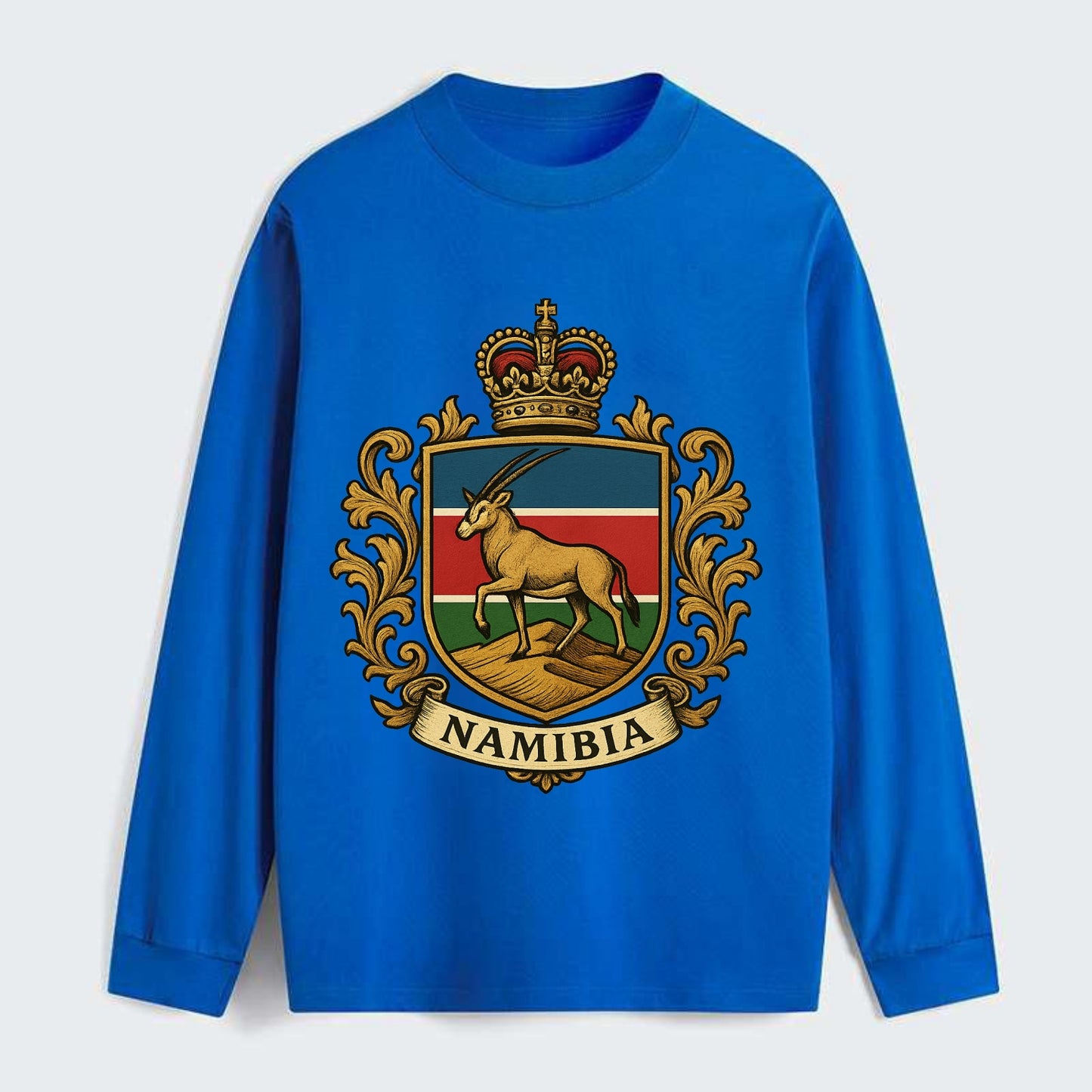 Namibia Heritage Badge - Classic Long Sleeve Shirt - Blue