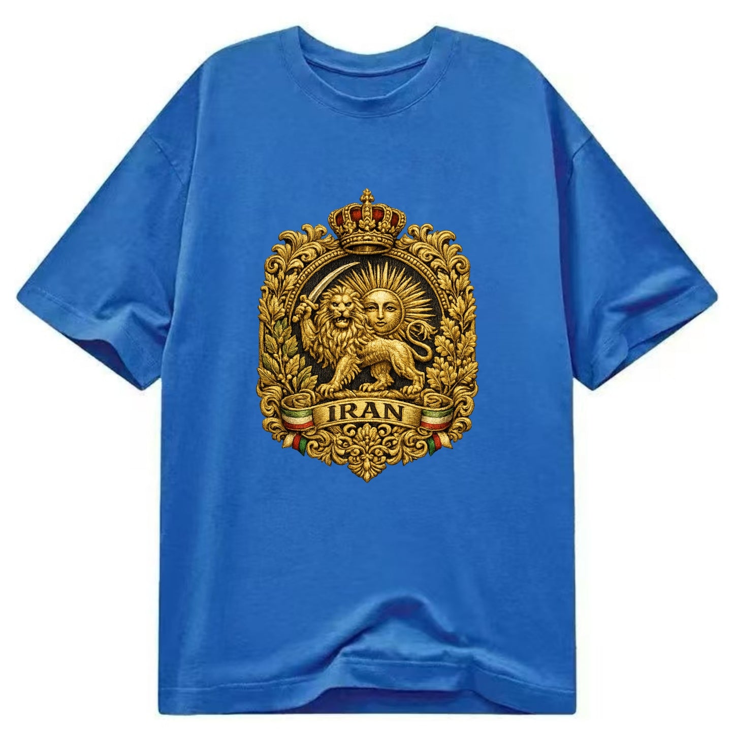 Iran Lion Sun Badge - Classic T-shirt - Blue