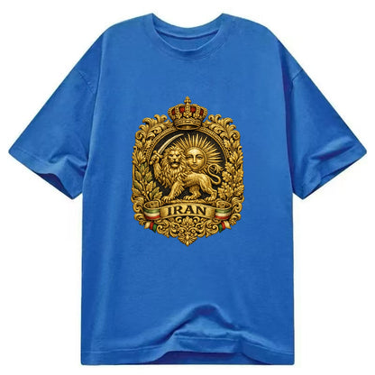 Iran Lion Sun Badge - Classic T-shirt - Blue