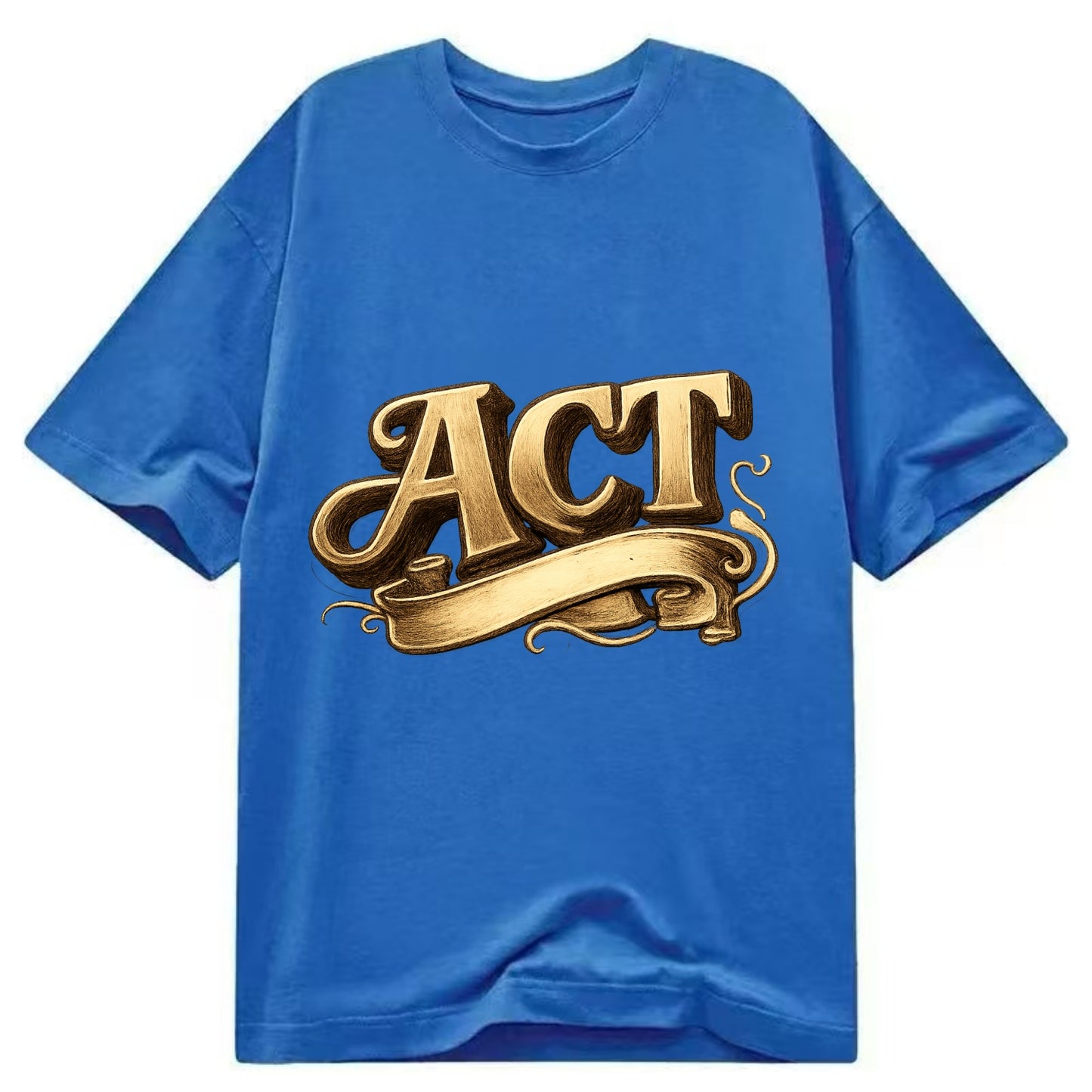 Bold typography design - "ACT" - take action, do something - Classic T-shirt - Blue