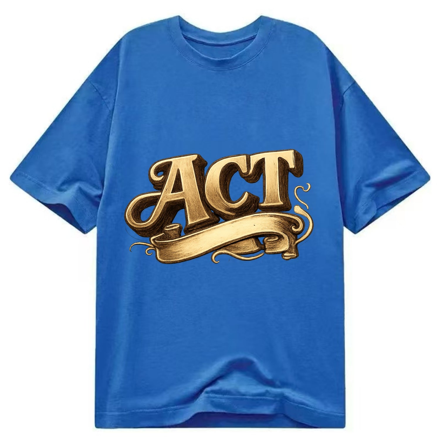 Bold typography design - "ACT" - take action, do something - Classic T-shirt - Blue