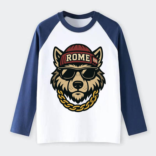 Rome Wolf - Raglan Long Sleeve T-Shirt