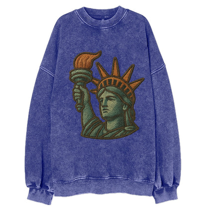 Statue of Liberty  - Vintage Sweatshirt - Blue