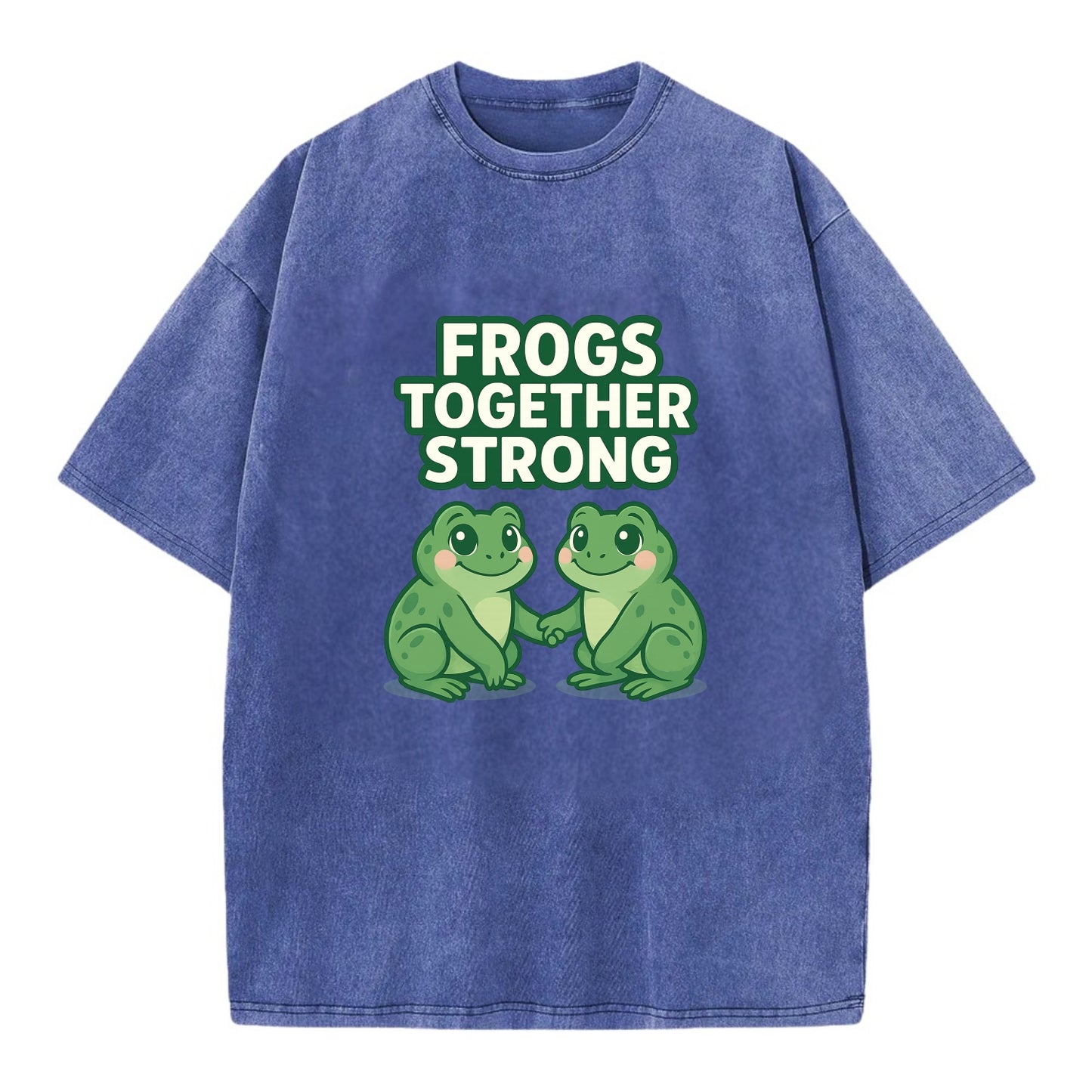 Frogs Together Strong 2 - Vintage T-shirt - Blue