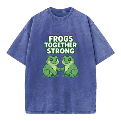 Frogs Together Strong 2 - Vintage T-shirt - Blue