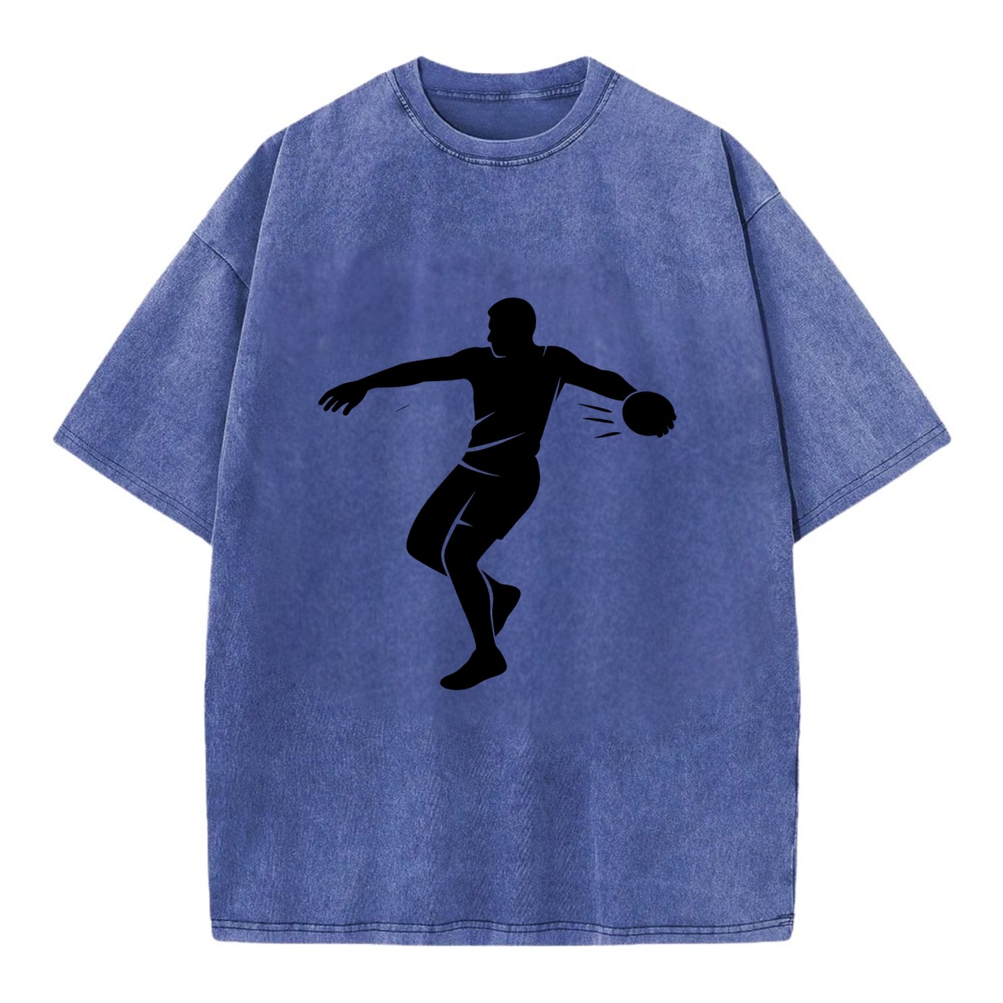 Discus thrower spinning release - Vintage T-shirt - Blue