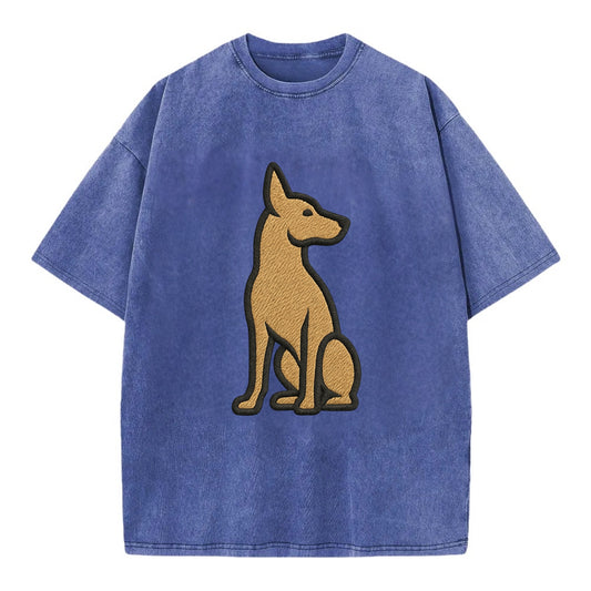 Pharaoh Hound - Tan colored sitting pose Vintage T-shirt - Blue