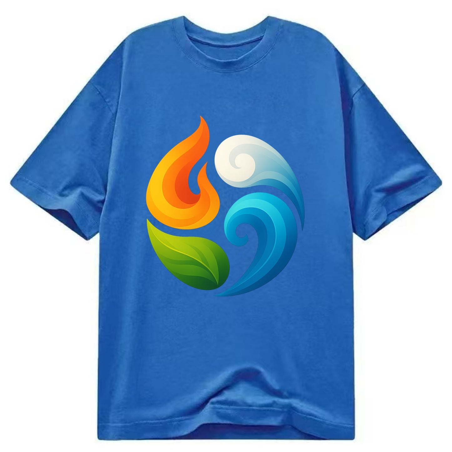 Four Elements Dance - Fire orange, water - Classic T-shirt - Blue