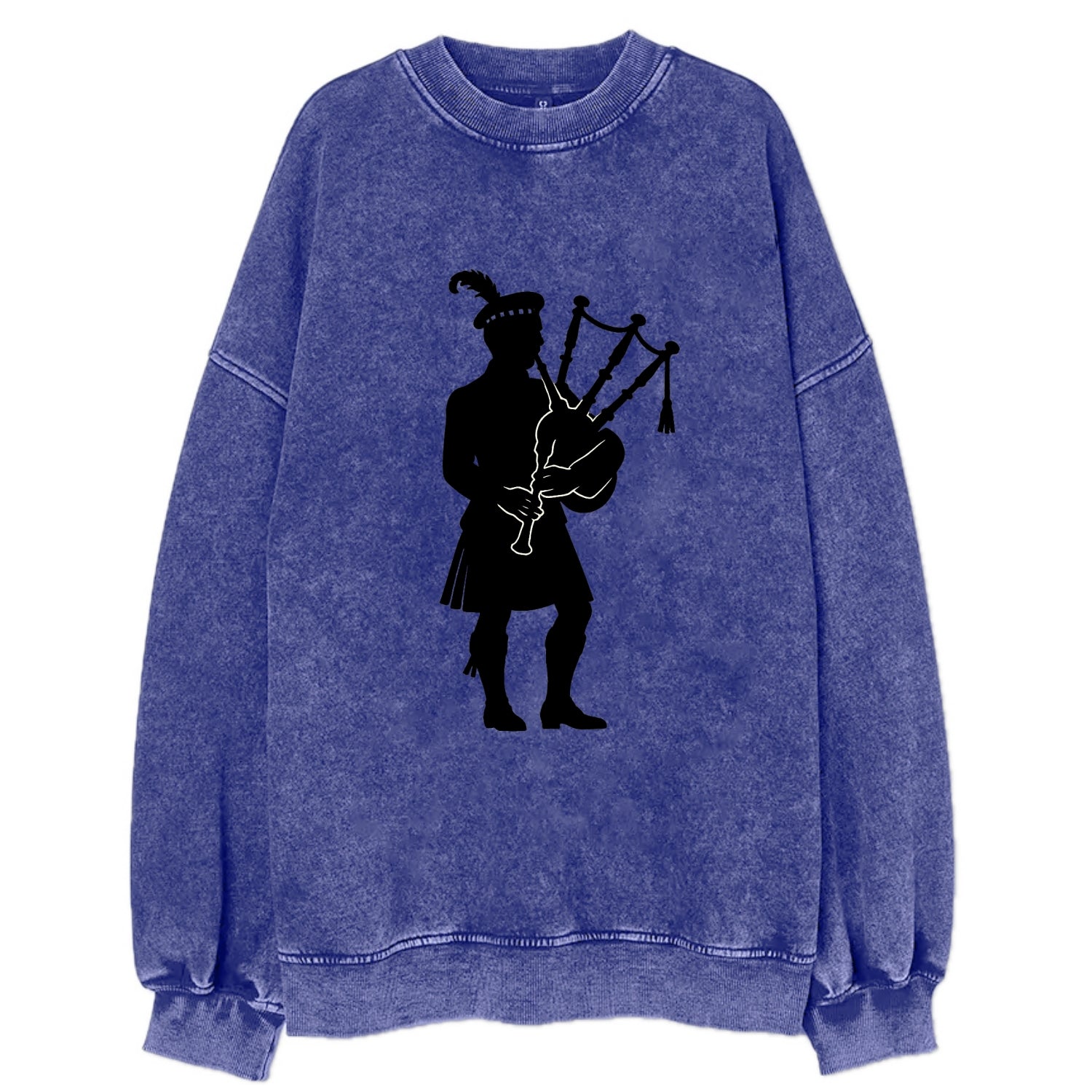 Bagpiper in traditional stance - Vintage Sweatshirt - Blue